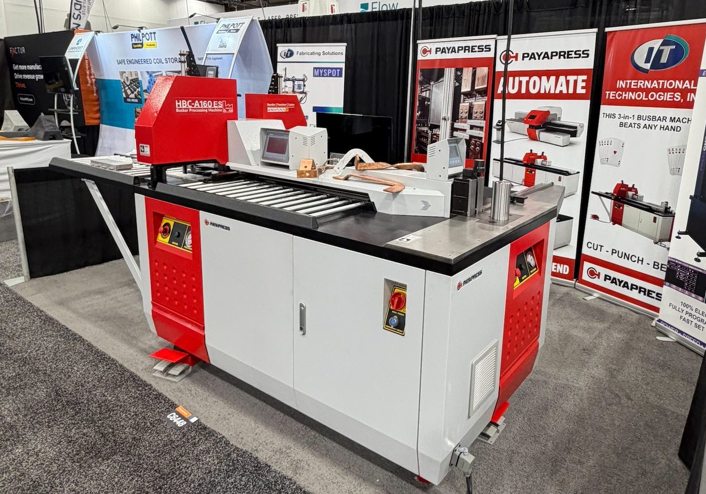 IT Fabtech booth with Payapress busbar machine